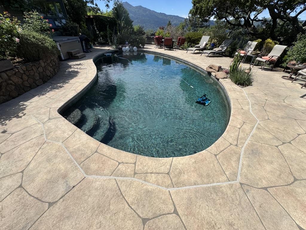 Pool mastic replacement in San Rafael CA between pool coping and concrete deck